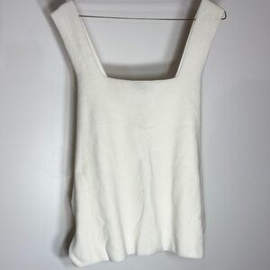 LOFT Cream Square-Neck Wide Strap Tank